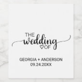 シンプル黒書道結婚の ワインラベル (シングルラベル)