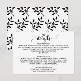 シンプル黒書道詳細カード エンクロージャーカード