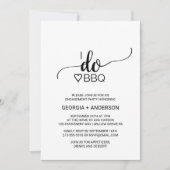 シンプル黒書道I Do BBQ 招待状 (正面)