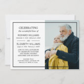 シンプル黒枠写真二重記念 招待状 (正面)