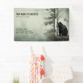 シンプル黒熊ウッドラ素朴ンドフォレスト 横断幕 (インサイチュ)