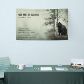 シンプル黒熊ウッドラ素朴ンドフォレスト 横断幕 (トレードショー)