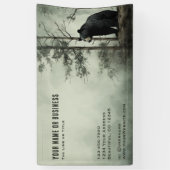 シンプル黒熊ウッドラ素朴ンドフォレスト 横断幕 (縦)