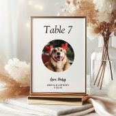 シンプル黒犬と白犬の写真結婚 テーブルナンバー
