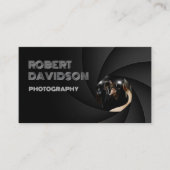 シンプル黒番レンズ焦点フォトグラファーのカード 名刺 (正面)
