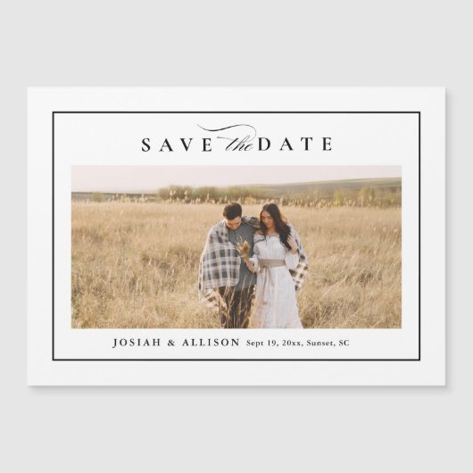 シンプル黒白の写結婚真日時を保存 (正面)