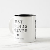 シンプル黒白の友最高の達Forever写真 ツートーンマグカップ (正面左)
