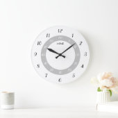 シンプル黒白の時教え間アナログ ラージ壁時計 (ホーム)