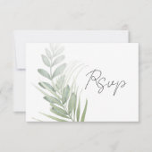 シンプル黒白の書結婚道 出欠カード (正面)