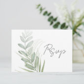 シンプル黒白の書結婚道 出欠カード (スタンド正面)