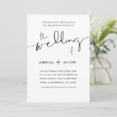 シンプル黒白の書結婚道 招待状 (スタンド正面)