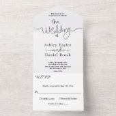 シンプル黒白の書道エレガントな結婚式 オールインワン招待状 (内側)