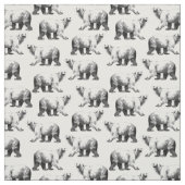 シンプル黒白の極熊プリント ファブリック (見本)