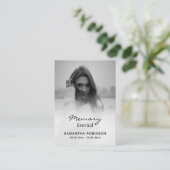 シンプル黒白の正当葬儀祈りの言葉カード プレイスカード (スタンド正面)