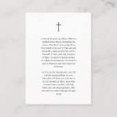 シンプル黒白の正当葬儀祈りの言葉カード プレイスカード (裏面)