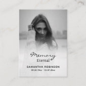 シンプル黒白の正当葬儀祈りの言葉カード プレイスカード (正面)