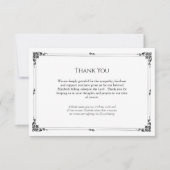 シンプル黒白の正教会キリスト教葬儀 サンキューカード (正面)