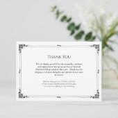シンプル黒白の正教会キリスト教葬儀 サンキューカード (スタンド正面)