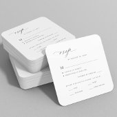 シンプル黒白の結婚食事の選択 ノートカード