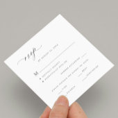 シンプル黒白の結婚食事の選択 ノートカード