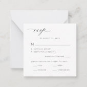 シンプル黒白の結婚食事の選択 ノートカード (正面)