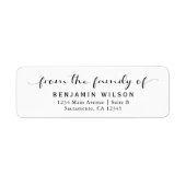 シンプル黒白の葬儀差出人住所ラベル ラベル (正面)