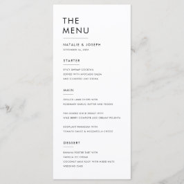 シンプル黒白エレガントなウェディングディナーフード メニュー