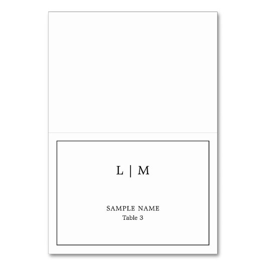 シンプル黒白エレガントなウェディング座席表 テーブルナンバー (正面)