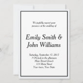 シンプル黒白エレガントなウェディング招待状 招待状 (正面)