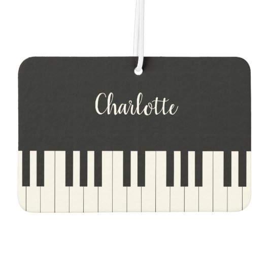 シンプル黒白エレガントピアノ鍵盤 カーエアーフレッシュナー (裏面)