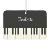 シンプル黒白エレガントピアノ鍵盤 カーエアーフレッシュナー (正面)