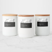 シンプル黒白スイカのジャムラベル フードラベル (ボトル)