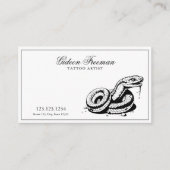 シンプル黒白スネークタトゥーアーティスト 名刺 (正面)