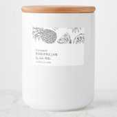 シンプル黒白パイナップルジャムラベル フードラベル (正面)