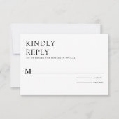 シンプル黒白ミニマルエレガントリスト 招待状 (正面)