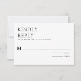 シンプル黒白ミニマルエレガントリスト 招待状