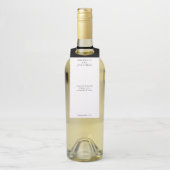 シンプル黒白モダン書結婚の ボトルネックタグ (ボトル)