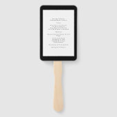 シンプル黒白モダン書結婚類 ハンドファン (裏面)