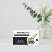 シンプル黒白レッカー建築 名刺 (スタンド正面)