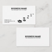 シンプル黒白足印刷ドッグ歩く 名刺 (正面/裏面)