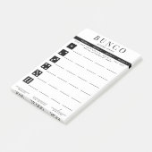 シンプル黒白4ラウンドBuncoスコアカード ポストイット (アングル)