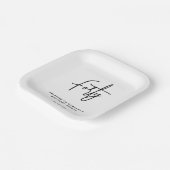 シンプル黒白40歳の誕生日パーティー ペーパープレート (傾斜あり)