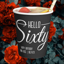 シンプル黒白Hello60誕生日