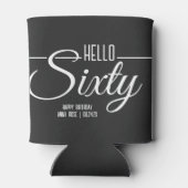 シンプル黒白Hello60誕生日 缶クーラー (裏面)