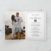 シンプル黒白QRコードエレガントな結婚式 招待状 (内部)