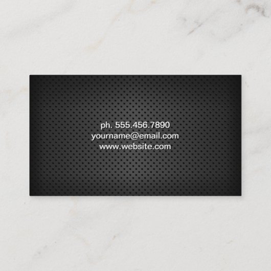 シンプル黒穴開きメッシュ 名刺 (裏面)
