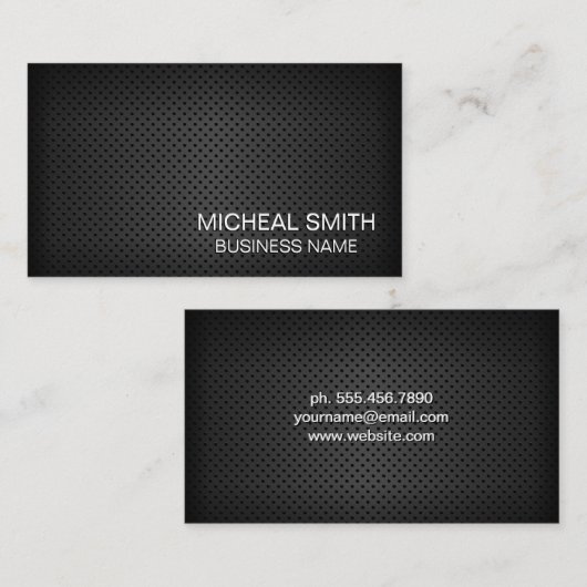 シンプル黒穴開きメッシュ 名刺 (正面/裏面)