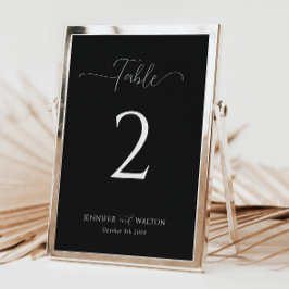 シンプル黒結婚の表の番号 招待状