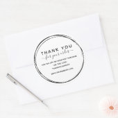 シンプル黒線の円ご注文 ラウンドシール (封筒)