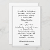 シンプル黒縁ど結婚式招待状 招待状 (正面/裏面)